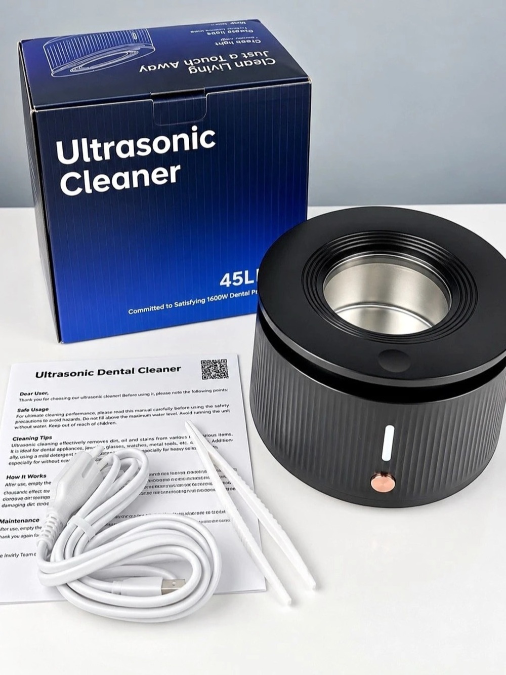 knitly UCD-01 Ultrasonic Retainer Dental Cleaner 45kHz